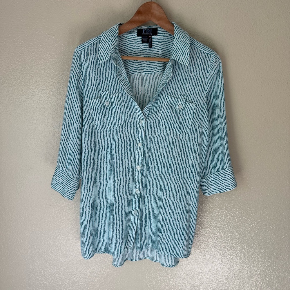 FDJ Striped Button Down Shirt